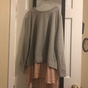 Layered Blush Grey Lane Bryant Sweatshirt Skirt